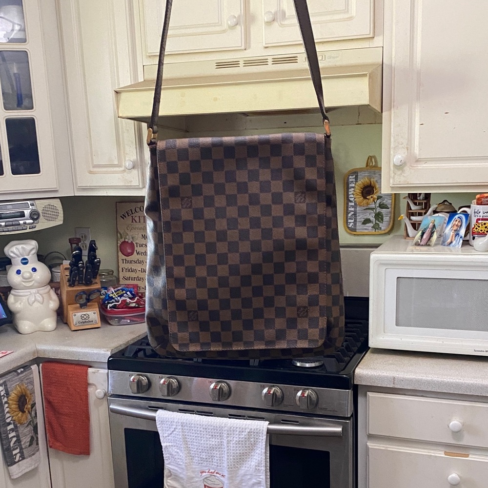 Louis Vuitton Brown Checkered Messenger Bag
